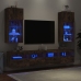 Muebles de TV con luces LED 2 uds roble ahumado 40,5x30x90 cm