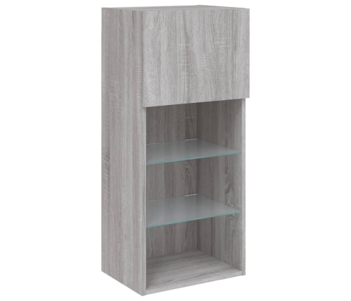 Mueble para TV con luces LED gris Sonoma 40,5x30x90 cm