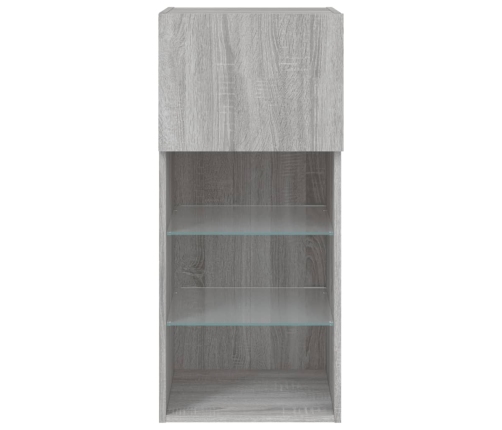 Mueble para TV con luces LED gris Sonoma 40,5x30x90 cm