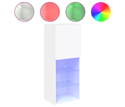 Mueble para TV con luces LED blanco 40,5x30x102 cm