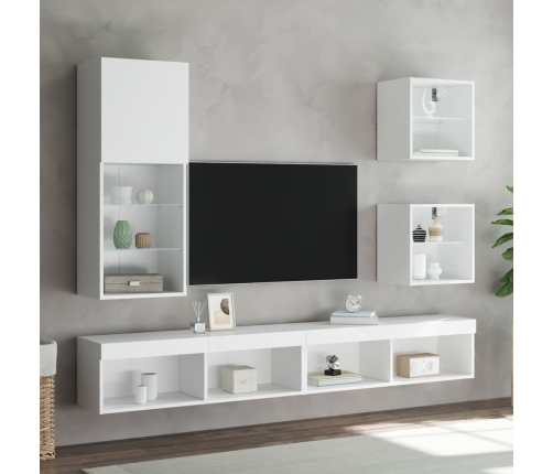 Mueble para TV con luces LED blanco 40,5x30x102 cm