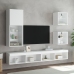 Mueble para TV con luces LED blanco 40,5x30x102 cm