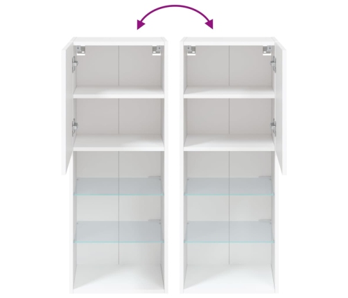 Mueble para TV con luces LED blanco 40,5x30x102 cm