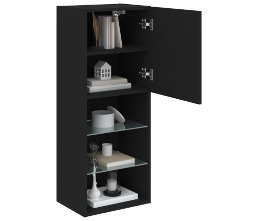 Mueble para TV con luces LED negro 40,5x30x102 cm