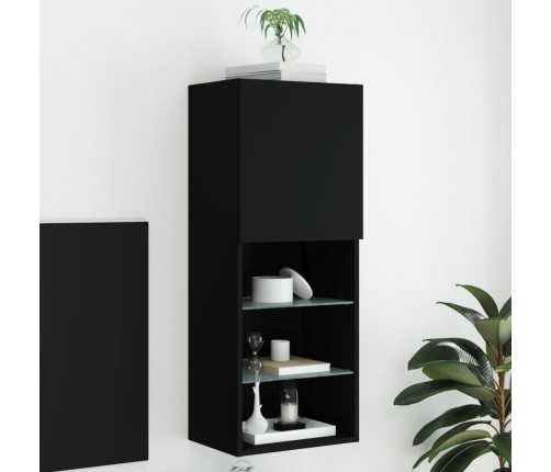 Mueble para TV con luces LED negro 40,5x30x102 cm