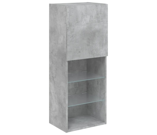 Mueble para TV con luces LED gris hormigón 40,5x30x102 cm