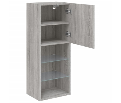 Mueble para TV con luces LED gris Sonoma 40,5x30x102 cm