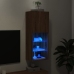 Mueble para TV con luces LED roble marrón 40,5x30x102 cm