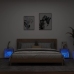 Mesitas de noche de pared con luces LED 2 unidades roble Sonoma