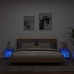 vidaXL Mesitas de noche de pared con luces LED 2 uds gris Sonoma