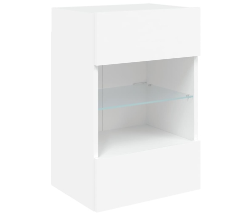 Mueble de TV de pared con luces LED blanco 40x30x60,5 cm