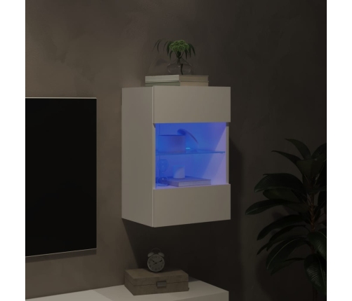 Mueble de TV de pared con luces LED blanco 40x30x60,5 cm