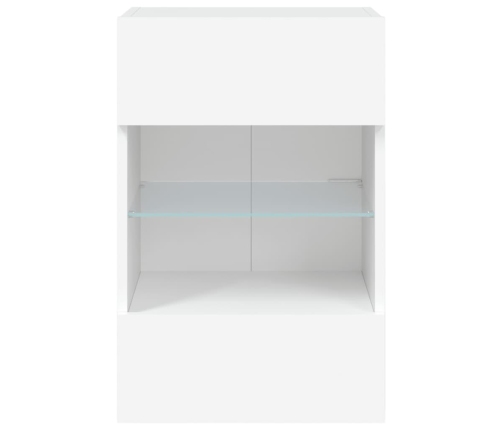 Mueble de TV de pared con luces LED blanco 40x30x60,5 cm