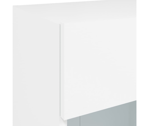 Muebles de TV de pared con luces LED 2 uds blanco 40x30x60,5 cm