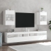 Muebles de TV de pared con luces LED 2 uds blanco 40x30x60,5 cm