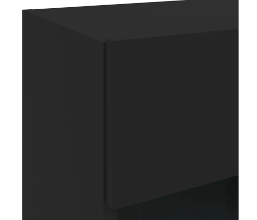 vidaXL Mueble de TV de pared con luces LED negro 40x30x60,5 cm