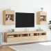 Mueble de TV de pared con luces LED roble Sonoma 40x30x60,5 cm