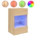 Muebles TV de pared luces LED 2 uds roble Sonoma 40x30x60,5 cm