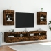 Mueble de TV de pared con luces LED roble ahumado 40x30x60,5 cm