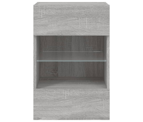 Mueble de TV de pared con luces LED gris Sonoma 40x30x60,5 cm