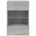 Mueble de TV de pared con luces LED gris Sonoma 40x30x60,5 cm