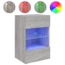 Muebles TV de pared luces LED 2 uds gris Sonoma 40x30x60,5 cm