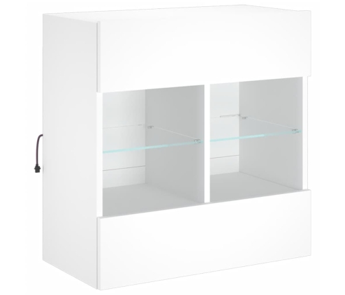 Mueble de TV de pared con luces LED blanco 58,5x30x60,5 cm