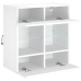 Mueble de TV de pared con luces LED blanco 58,5x30x60,5 cm