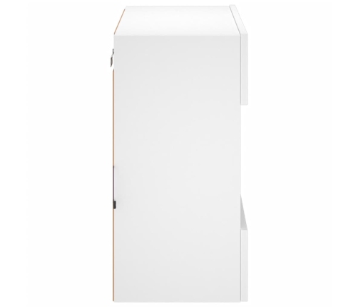 Mueble de TV de pared con luces LED blanco 58,5x30x60,5 cm