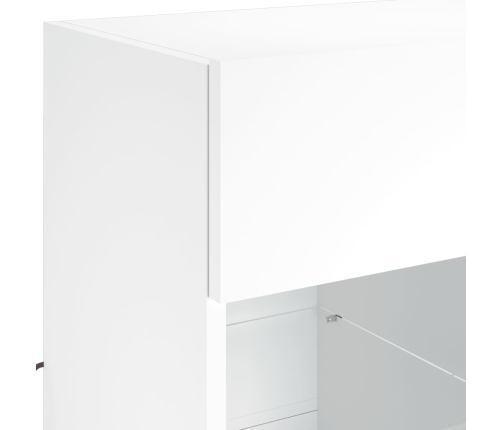 Mueble de TV de pared con luces LED blanco 58,5x30x60,5 cm