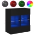 Mueble de TV de pared con luces LED negro 58,5x30x60,5 cm