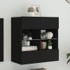 Mueble de TV de pared con luces LED negro 58,5x30x60,5 cm