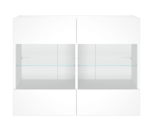 Mueble de TV de pared con luces LED blanco 78,5x30x60,5 cm