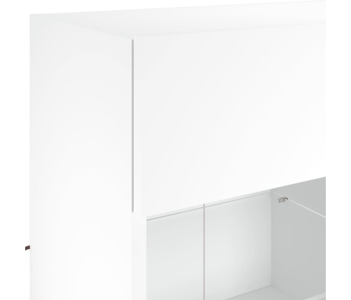 Mueble de TV de pared con luces LED blanco 78,5x30x60,5 cm