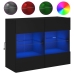 Mueble de TV de pared con luces LED negro 78,5x30x60,5 cm