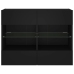 Mueble de TV de pared con luces LED negro 78,5x30x60,5 cm