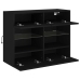 Mueble de TV de pared con luces LED negro 78,5x30x60,5 cm