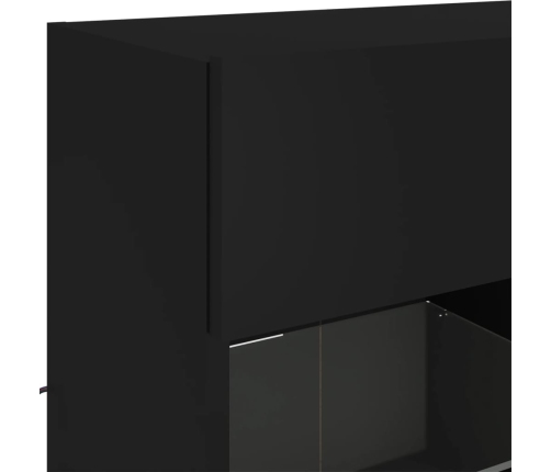 Mueble de TV de pared con luces LED negro 78,5x30x60,5 cm