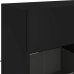 Mueble de TV de pared con luces LED negro 78,5x30x60,5 cm