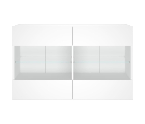 Mueble de TV de pared con luces LED blanco 98,5x30x60,5 cm