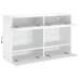 Mueble de TV de pared con luces LED blanco 98,5x30x60,5 cm