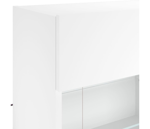 Mueble de TV de pared con luces LED blanco 98,5x30x60,5 cm