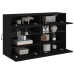 Mueble de TV de pared con luces LED negro 98,5x30x60,5 cm