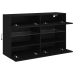 Mueble de TV de pared con luces LED negro 98,5x30x60,5 cm