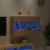 Mueble TV de pared con luces LED roble Sonoma 98,5x30x60,5 cm