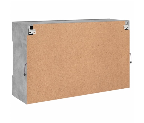 Mueble TV de pared con luces LED gris hormigón 98,5x30x60,5 cm