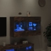 Mueble TV de pared con luces LED roble ahumado 98,5x30x60,5 cm