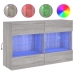 Mueble de TV de pared con luces LED gris Sonoma 98,5x30x60,5 cm