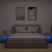 Mesitas de noche de pared con luces LED 2 unidades roble Sonoma