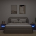 Mesitas de noche de pared con luces LED 2 uds roble ahumado